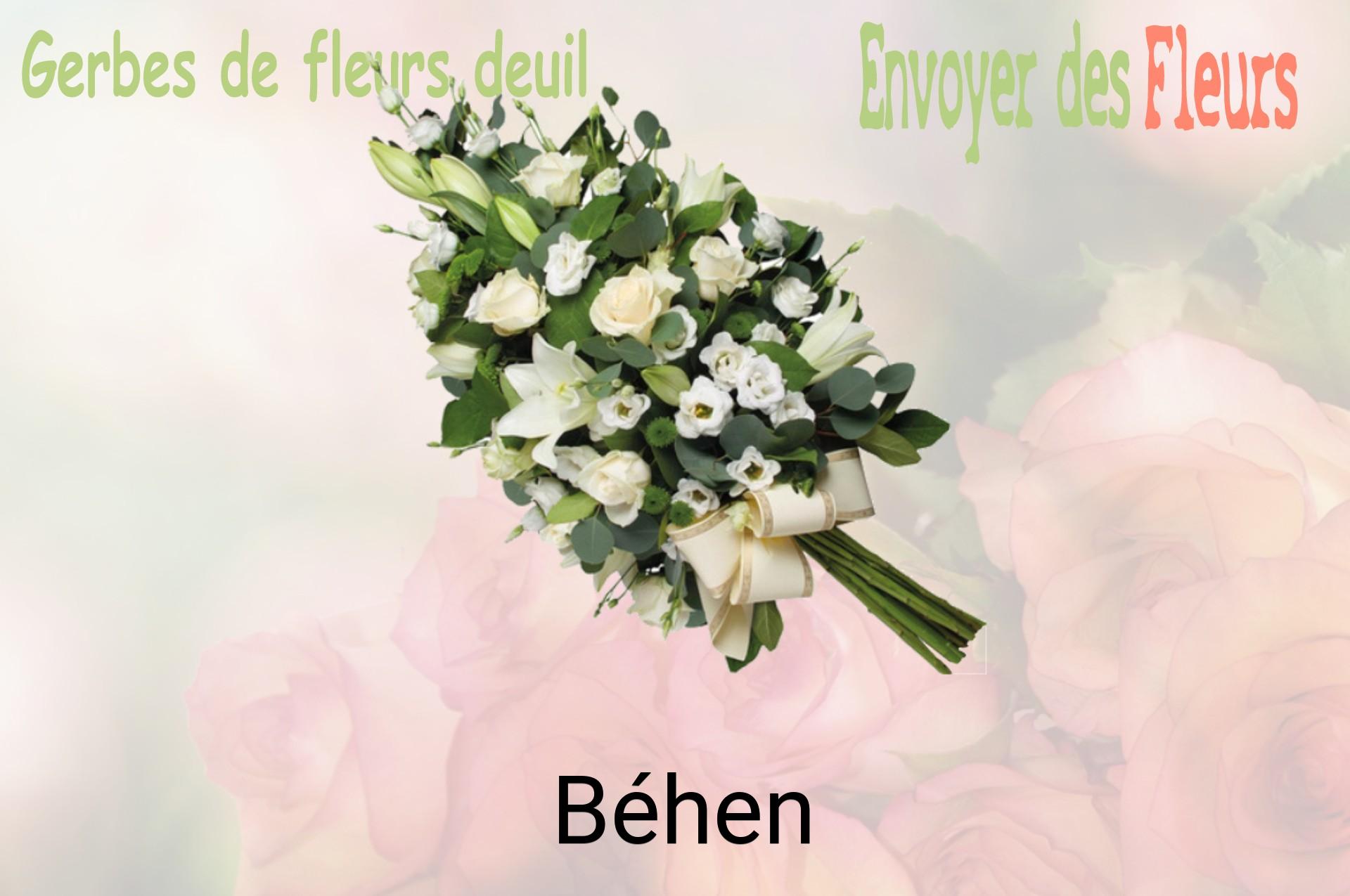 Gerbe de fleurs de deuil livrée à Béhen